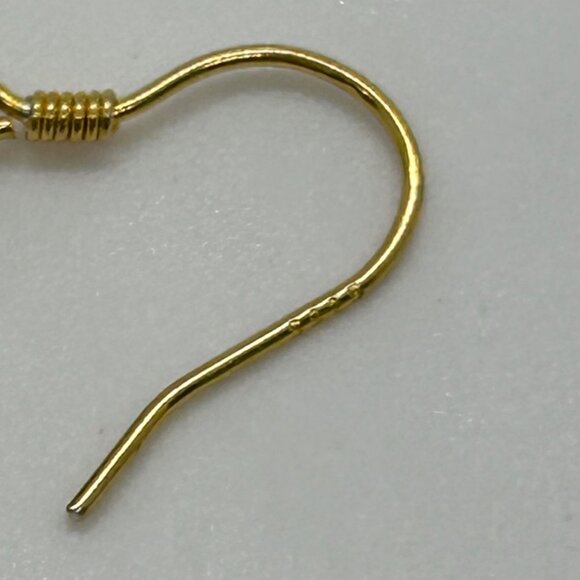 Handmade Green Teardrop Glass Earrings With Sterling Silver Wire Hooks For Women - Picture 5 of 15